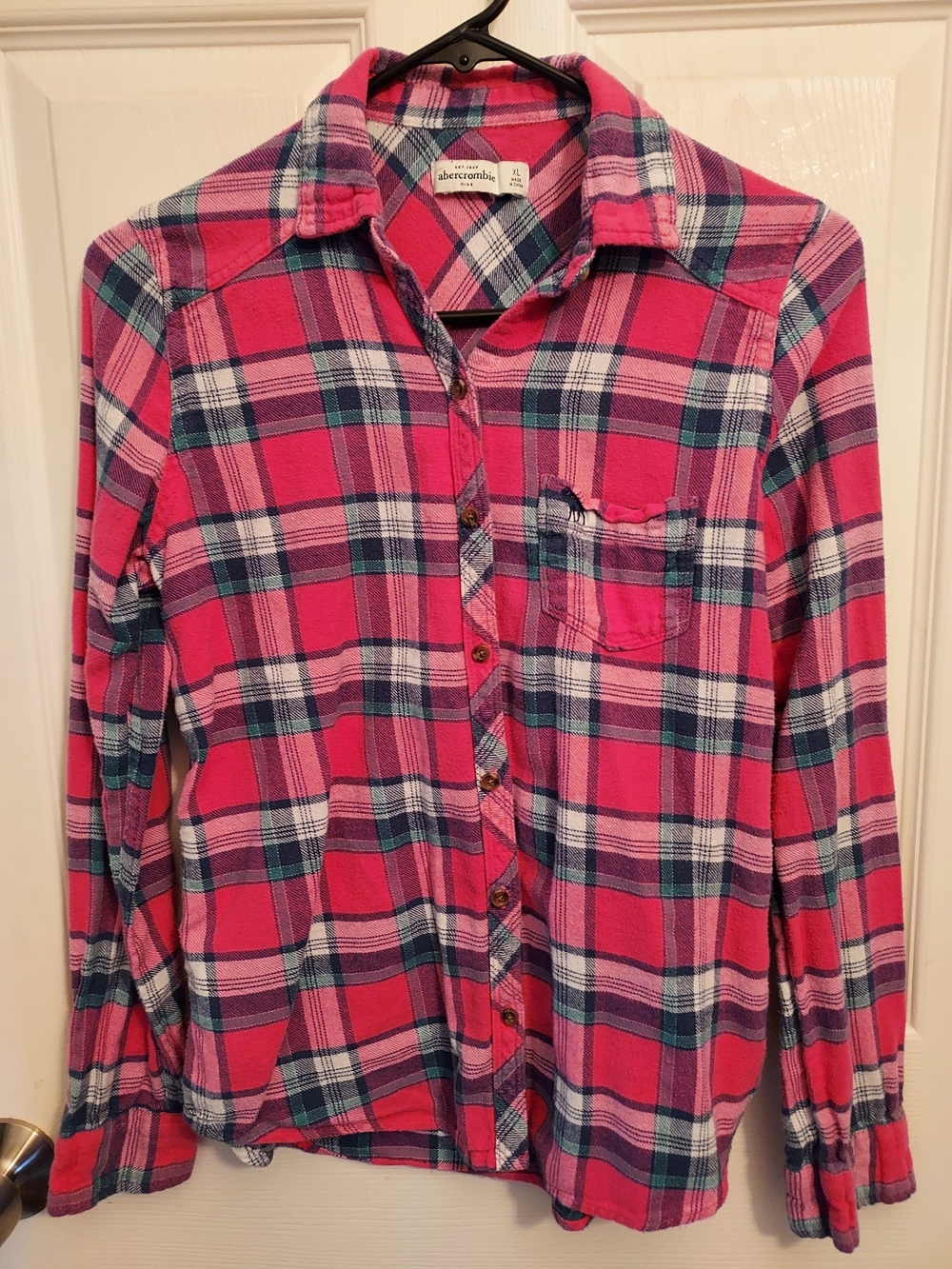 Abercrombie & Fitch Pink Plaid Button-Down Shirt